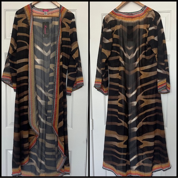 Ranee’s Other - RANEE'S Miami Beach Animal Print Cover-Up Kimono